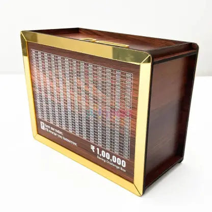 Money Savings Box for all 1,00,000, Wooden Piggy Bank for Girls & Boys Kids, 1 lakh Gullak for Adults, Coin Cash Box kiddy Bank, (100000 Capacity)