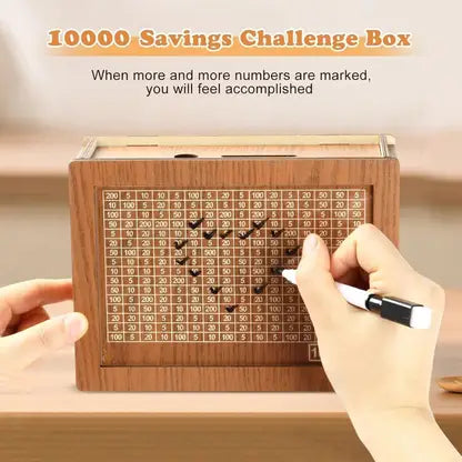 Money Savings Box for all 1,00,000, Wooden Piggy Bank for Girls & Boys Kids, 1 lakh Gullak for Adults, Coin Cash Box kiddy Bank, (100000 Capacity)